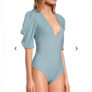 Free People Va Va Voom Sky Blue Bodysuit NWT